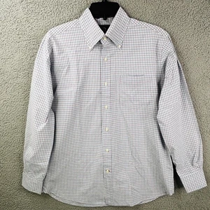 Victorinox Shirt Mens M Blue Plaid Button Hidded Utility Pocket Cotton - Picture 1 of 9