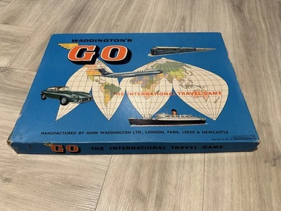 Vintage "GO" The International Travel Game By Waddingtons Games 1961 - Vgc  - Image 1 of 4