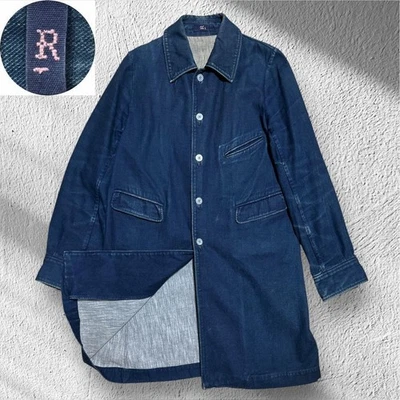 Abrigo Denim Chaqueta Larga 45rpm/45R Hecho en Japón De Colección Azul Oscuro 3 Bolsillos Unisex Foto 1 de 4
