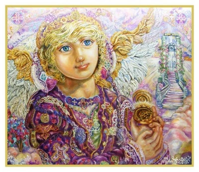 Guardian Angel Gabriel Contemporary Yumi Sugai Counted Cross Stitch Pattern - Image 1 of 4