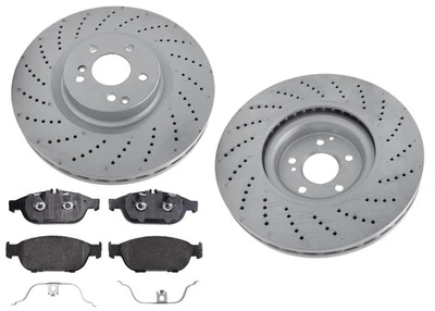 Rotores de freno de disco recubiertos delanteros pastillas de freno para Mercedes Benz E550 sedán 2012-2014 Foto 1 de 4