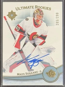 Tarjeta autografiada 2022-23 Upper Deck Ultimate Rookies/299 Mads Sogaard #118 - Imagen 1 de 2