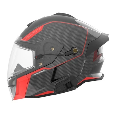 509 Delta V Carbon Commander Snowmobile Helmet Fidlock Heated Shield Racing Red - Изображение 1 из 3