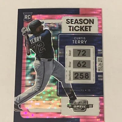 2022 Panini Chronicles Curtis Terry RC Season Ticket Prizm Minnesota Twins Pink - Image 1 of 2