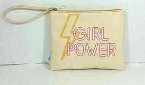 Sophia Joy Wristlet Cosmetic Bag Travel Tote Ivory Girl Power 7 x 9 in - Picture 1 of 5