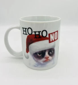 2013 Ganz Grumpy Cat Coffee Cup Ho Ho No Holiday Christmas Santa Hat Cat Mug - Picture 1 of 8
