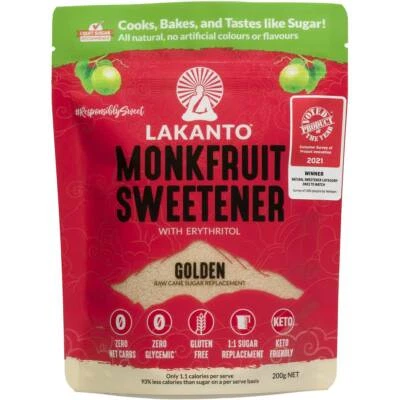 Lakanto Monkfruit Golden Sweetener Raw Sugar Replacement Powder 200g - image 1 of 2
