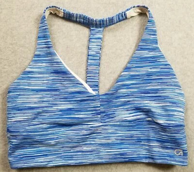Sujetador deportivo activo Gap Fit para mujer pequeño S azul blanco tinte espacial gimnasio de impacto medio Foto 1 de 4