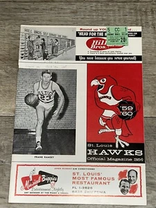 1960 St Louis Hawks Basketballprogramm Offizielles Magazin Frank Ramsey Celtics - Bild 1 von 5