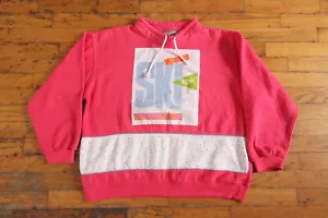 Maglione rosa vintage anni 80 90 STEFANO INTERNATIONAL SPORTSWEAR SKI Spellout pullover - Foto 1 di 7