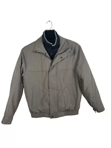 Weatherproof Vintage Gray Soft Shell Inner Fleece Collar Bomber Jacket M - Picture 1 of 15