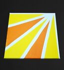 Peinture originale abstraite sur toile acrylique Rays of Sunshine 12x12 artiste inconnu