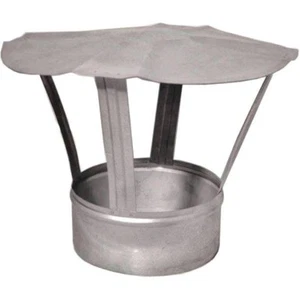 Verzinktem Metall Kamin Wasserfall / Abzug Futter Kappe / Kanal Stecker Ofen - Picture 1 of 2