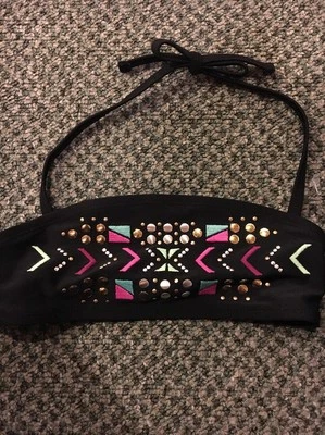 XHILARATION GIRL XS 4-5 SWIMSUIT BIKINI TOP Aztec NWOT - Image 1 of 4