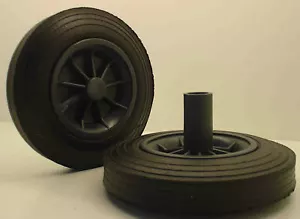 Set Wheel End Wheel Dustbin MGB 80/120/240 L Ø200 mm Nose Wheel Many Manufacturers - Picture 1 of 3