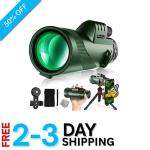 12X HD Monocular Telescope with Tripod & Smartphone Adapter for Nature Lovers - Picture 1 of 11