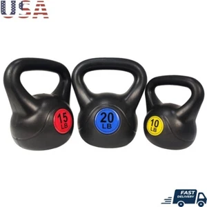 Juego de pesas rusas 3 piezas 10 lb 15 lb 20 lb recubierto de vinilo fitness entrenamiento con pesas nuevo - Imagen 1 de 6