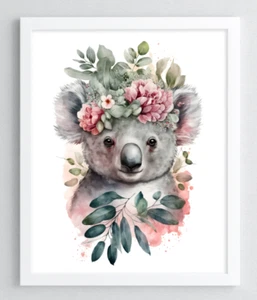 Kinderzimmer Wandbild Kunstdruck, Koala Druck, Kinderzimmer, Baby Wandbild Deko Druck #78 - Bild 1 von 2