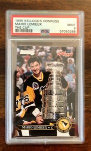 1995 Kellogg's Donruss Mario Lemieux Stanley Cup PSA 9 MINT POP 3 NONE HIGHER