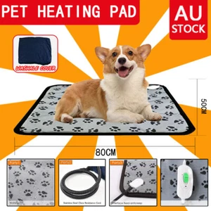 Waterproof Electric Pet Heat Pad Heated Heating Mat Blanket Dog Cat Bunny Bed OZ - Picture 1 of 16