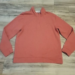 Brooks Brothers Sweater Mens Large Red Quater Zip Golden Fleece Long Sleeve - Picture 1 of 11