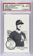 1985 Chong Modesto A's 17 Mark McGwire Correct Spelling PSA 8