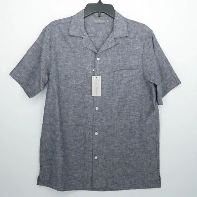 Camisa Daniel Cremieux Manga Corta S Azul Marino Mezcla de Lino Firma Nueva con Etiquetas $85 Foto 1 de 4