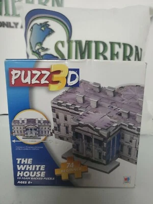 Puzzle 3D La Casa Blanca Puzzle Principiante 74 piezas nuevo rompecabezas 8+ Milton Bradley Foto 1 de 4