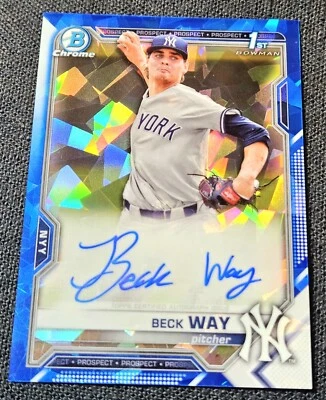 2021 Bowman Chrome Sapphire 1st Auto Beck Way Refractor Rookie #BSPA-BW - Image 1 of 2