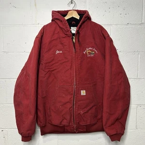 Vintage Carhartt Quilted Active Jacket “Dark Red” J140 DKR Men’s X-Large Worn - Picture 1 of 10