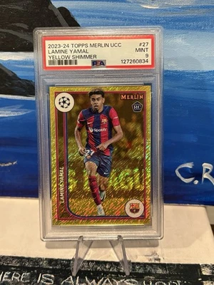 Lamine Yamal RC-2024 Topps Merlin UCC Yellow Shimmer Refractor /175 #27  - Image 1 of 2
