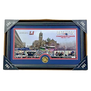 Patriots Super Bowl LI Championship Parade 2017 Framed Photo Mint Bronze Coin - Picture 1 of 21