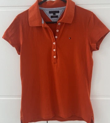 Womens Tommy Hilfiger Slim Fit small Polo Shirt In Excellent Condition orange  - Image 1 of 4