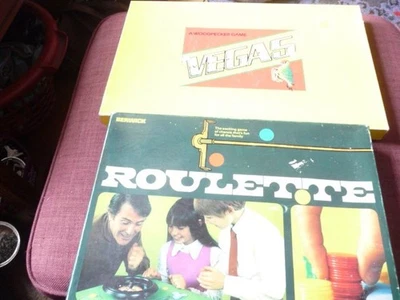 GAME A  WOODPECKER VINTAGE BOARD GAME VEGAS 2-4 PLAYERS 8-ADULT RARE & R0ULETTE - Image 1 of 4