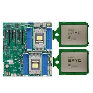 Supermicro H12DSi-N6 DDR4 Motherboard With 2x AMD EPYC 7702 Server CPU 128 Croes - Afbeelding 1 van 3