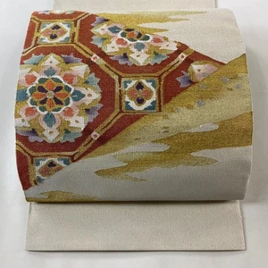 JAPANISCHER KIMONO GÜRTEL NAGOYA OBI CREME REINE SEIDE EE4939 - Bild 1 von 5