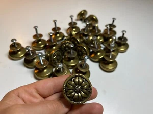 28: Vintage 1960s 60s 1970s 70s Brass Cabinet Drawer Pull Pulls Handle Handles - Picture 1 of 15