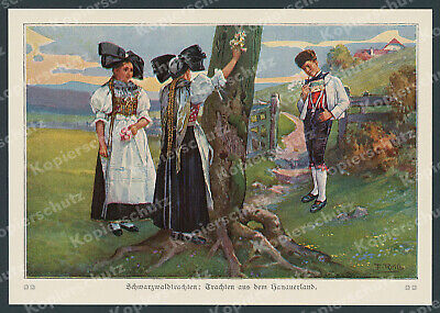 Fritz Reiß Schwarzwald Trachten Hanauerland Kehl Landschaft Romantik Heimat 1910 • 42.06€