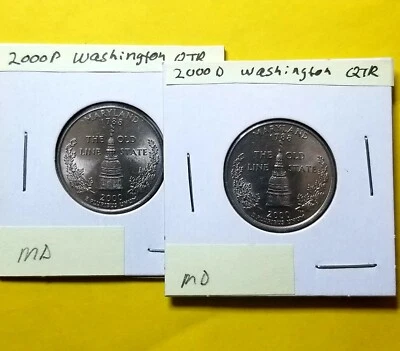 2000 P & D Maryland State Quarters; AU/BU                                 5497nv - Image 1 of 4