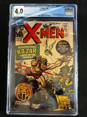 X-Men #10 CGC 4.0 1st Silver Age App Ka-Zar/Zabu The Sabertooth/The Savage Land - Image 1 of 3