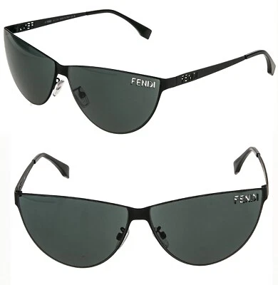Gafas de sol FENDI CUT OUT 40138 mate negro metal logotipo unisex máscara envolvente FE40138U Foto 1 de 4