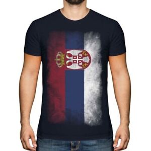 Serbie Délavé Drapeau Hommes T-Shirt Srbija Serbe ?????? T-Shirt