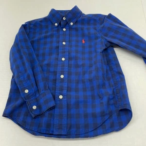 Polo Ralph Lauren Toddler Boy's Button-Front Shirt - Blue Check - Size 4T - EUC - Picture 1 of 9