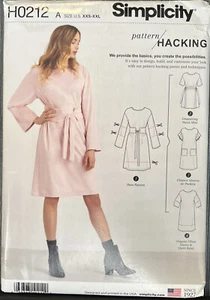 Simplicity Pattern hacking H0212 A size xxs-xxl dress knee length w/ sash Uncut - Picture 1 of 4