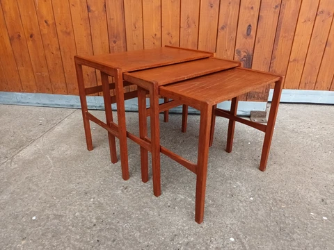 Teak Nesting Tables 3x Vintage Side Table 60s Table Danish 60er 3 Cover