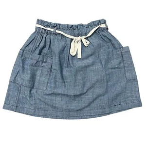 HANNA ANDERSSON Girl's Chambray Skirt Denim Blue Pockets Size 130 or 8 - Picture 1 of 6