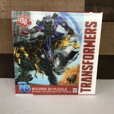 Transformers Super 3D Puzzle 18"X12" 150 Piece - NIB Milton Bradley - Image 1 of 4