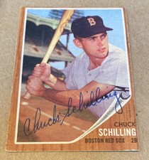 Chuck Schilling autographed 1962 TOPPS Baseball Card Boston Red Sox Signed #345