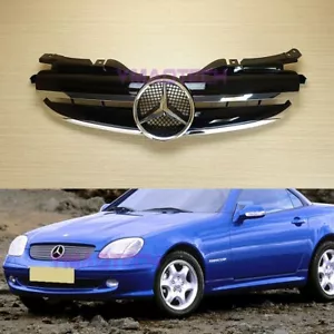 97-04 MERCEDES BENZ SLK R170 AMG Clase SLK Para Parrilla Delantera 2-FIN Negro Brillante - Imagen 1 de 9