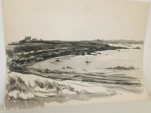 i116-AUBERT René (1894-1977), Versailles painter: Nord Finistère: le Vougot. - Picture 1 of 2